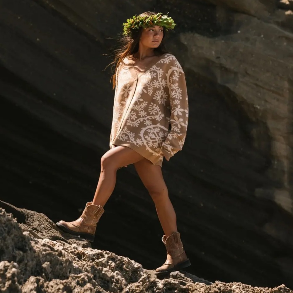 Aloha de Mele Oversized Cardigan in Naupaka Kahakai BNWT